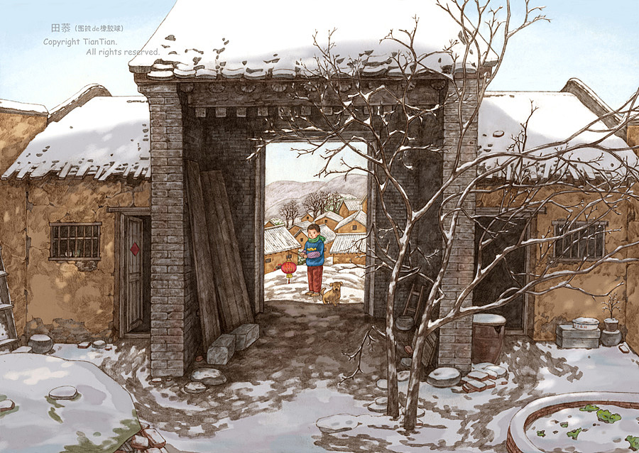 呼啦圈-废弃的院落（图ZMjY5MzY1MjA=） - 艺术插画 - 站酷设计师图拉de橡胶球原创素材 - 站酷ZCOOL