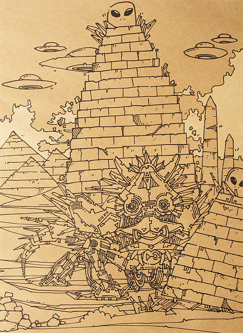 画在牛皮纸上的画（图ZNzA2NTY=） - 艺术插画 - 站酷设计师机器蚊子原创素材 - 站酷ZCOOL