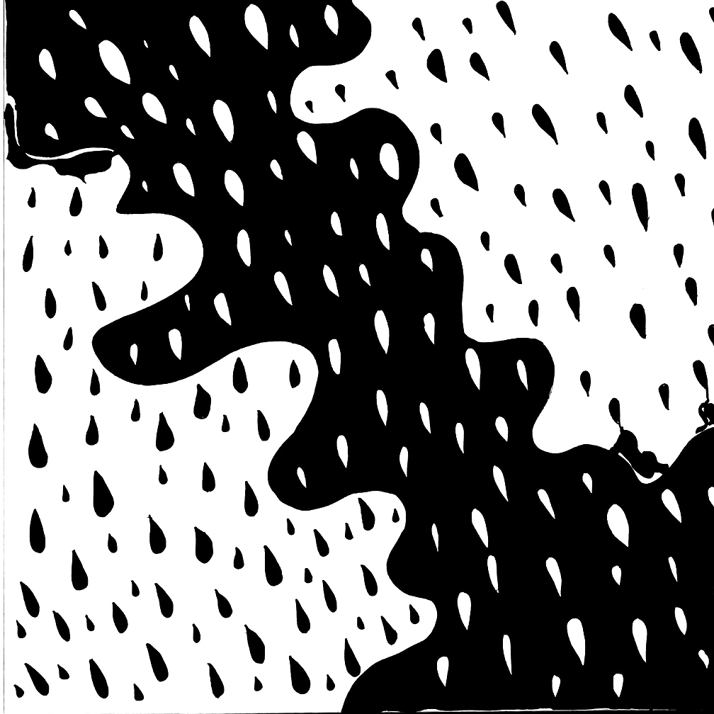 黑白线描抽象画