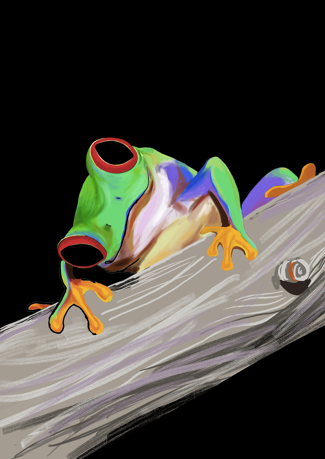 写实画法的小树蛙|插画|商业插画|小太阳1020_原创作品-站酷zcool