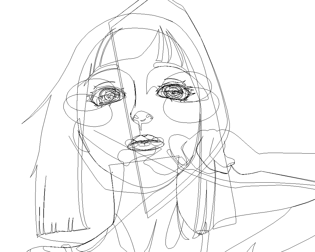 用ai绘制 歌手sia御用舞者maddie ziegler 矢量画