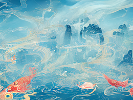 #站酷梦笔#云端城市，深海，奇幻，神秘，国潮