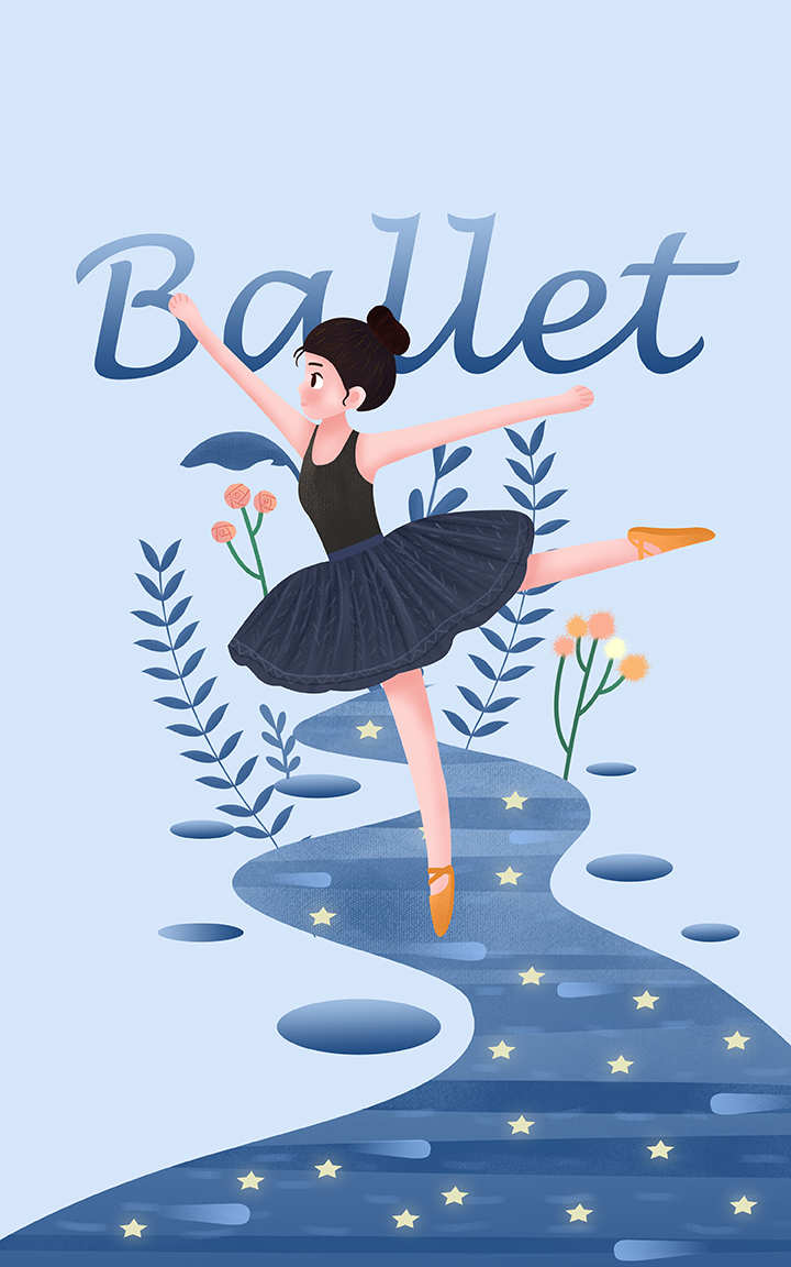 芭蕾舞台背景卡通画图片