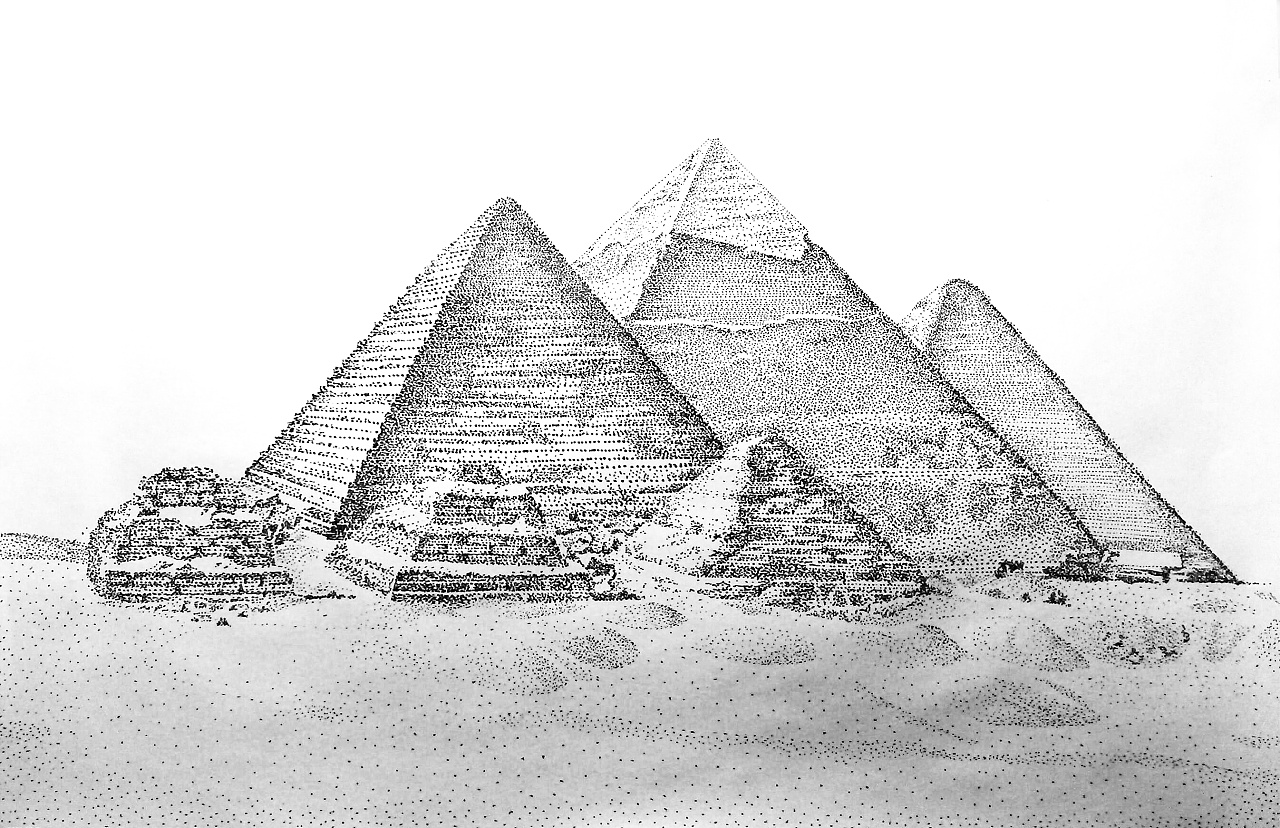 昭赛尔金字塔手绘图片图片