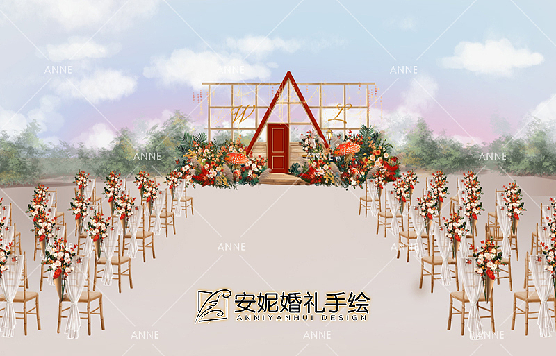 一抹秋色 | 安妮婚礼手绘