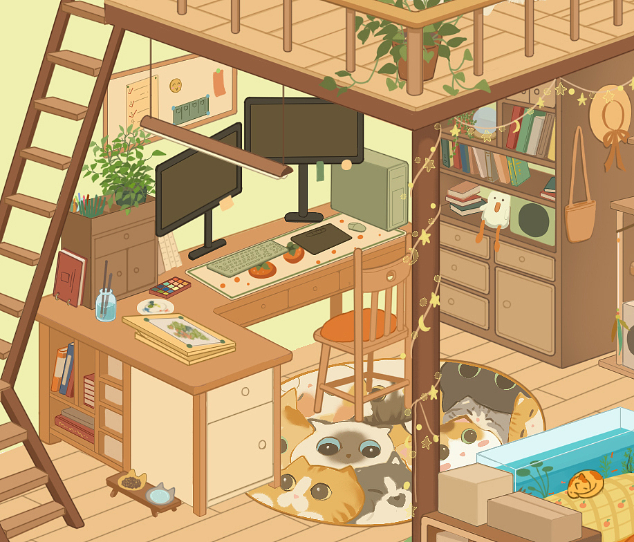 室内小屋设计（图ZMzMxMjgxNDEy） - 商业插画 - 站酷设计师沐春在画画原创素材 - 站酷ZCOOL