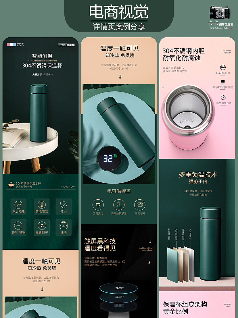 杯子详情页｜保温杯设计（图ZMzU1OTEyNjM2） - 电商 - 站酷设计师卡卡视觉原创素材 - 站酷ZCOOL