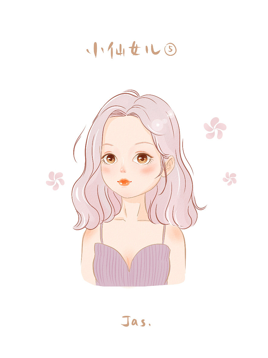 小仙女儿q版卡通人物肖像