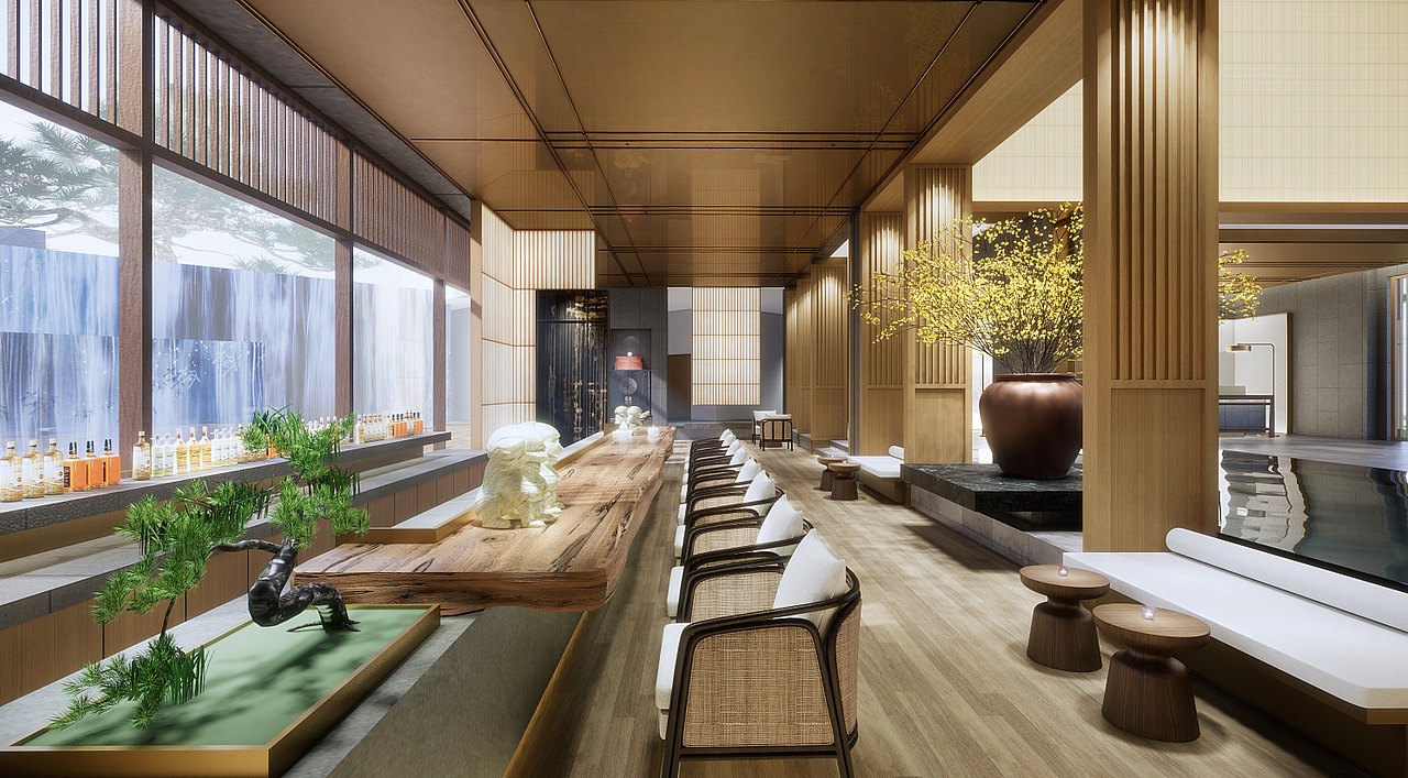 山西云沐温泉酒店（图ZMjY5MjQ2MjIw） - 酒店餐饮设计 - 站酷设计师AD岸狄建筑原创素材 - 站酷ZCOOL