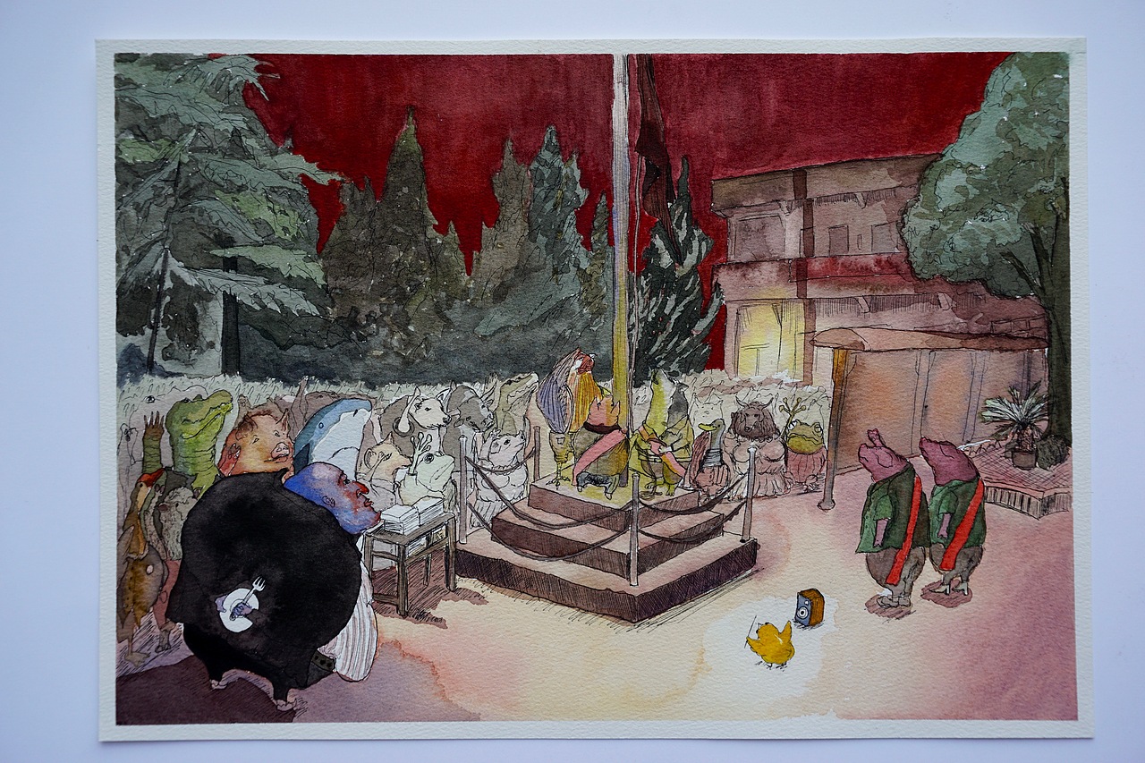 佛祖和升旗仪式