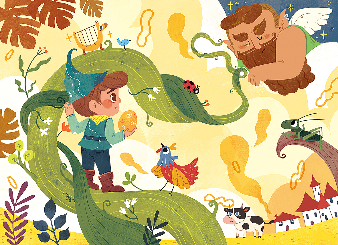 梦寐四季里的童话故事儿童插画创作