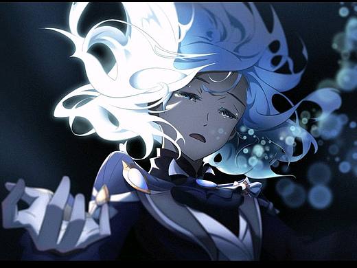 戏中人芙宁娜，罪人即将谢幕了—七色系列画之蓝色深海