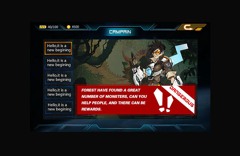 科技风游戏UI（图ZOTk4MTEwMDg=） - 游戏UI - 站酷设计师不会做海报的靓仔原创素材 - 站酷ZCOOL