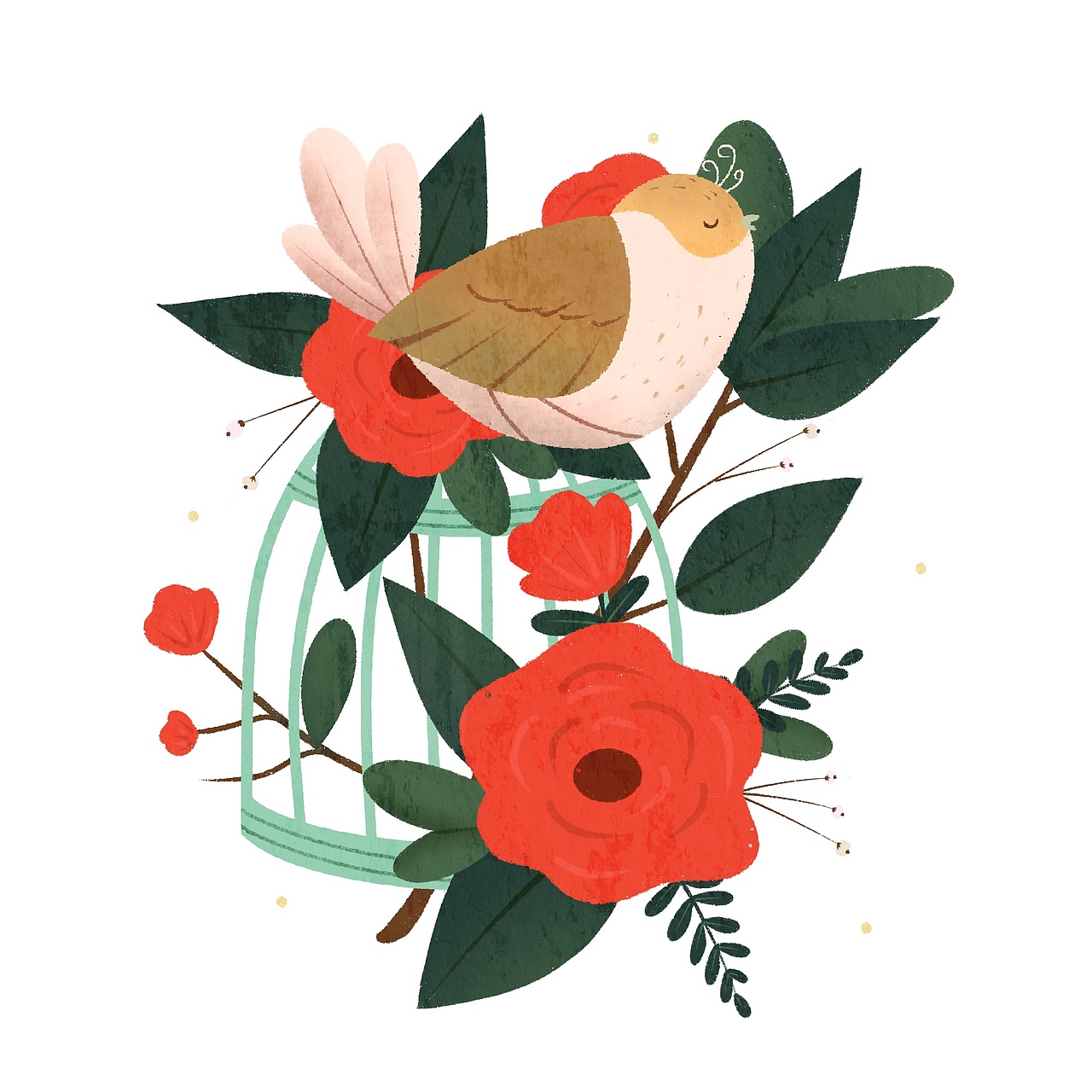 (临摹篇)鸟语花香