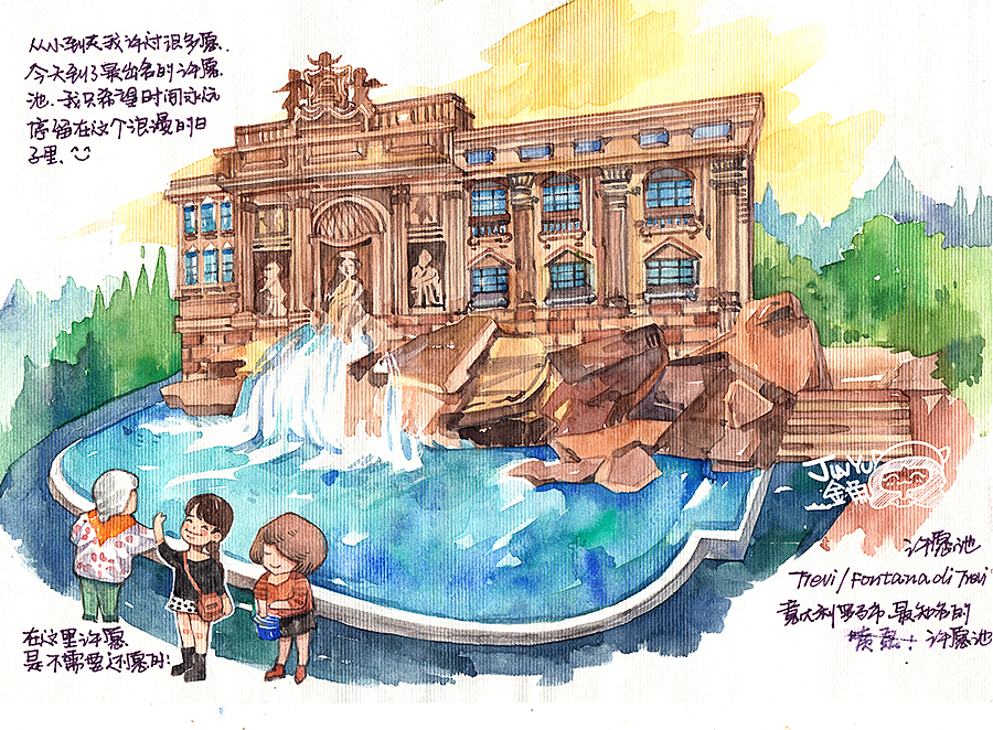 始终牵手旅行第二集】欧洲行之在意大利#出发的勇气2014#（图ZMjI1MjkwODQ=） - 艺术插画 - 站酷设计师金鱼酱JINYU原创素材 - 站酷ZCOOL
