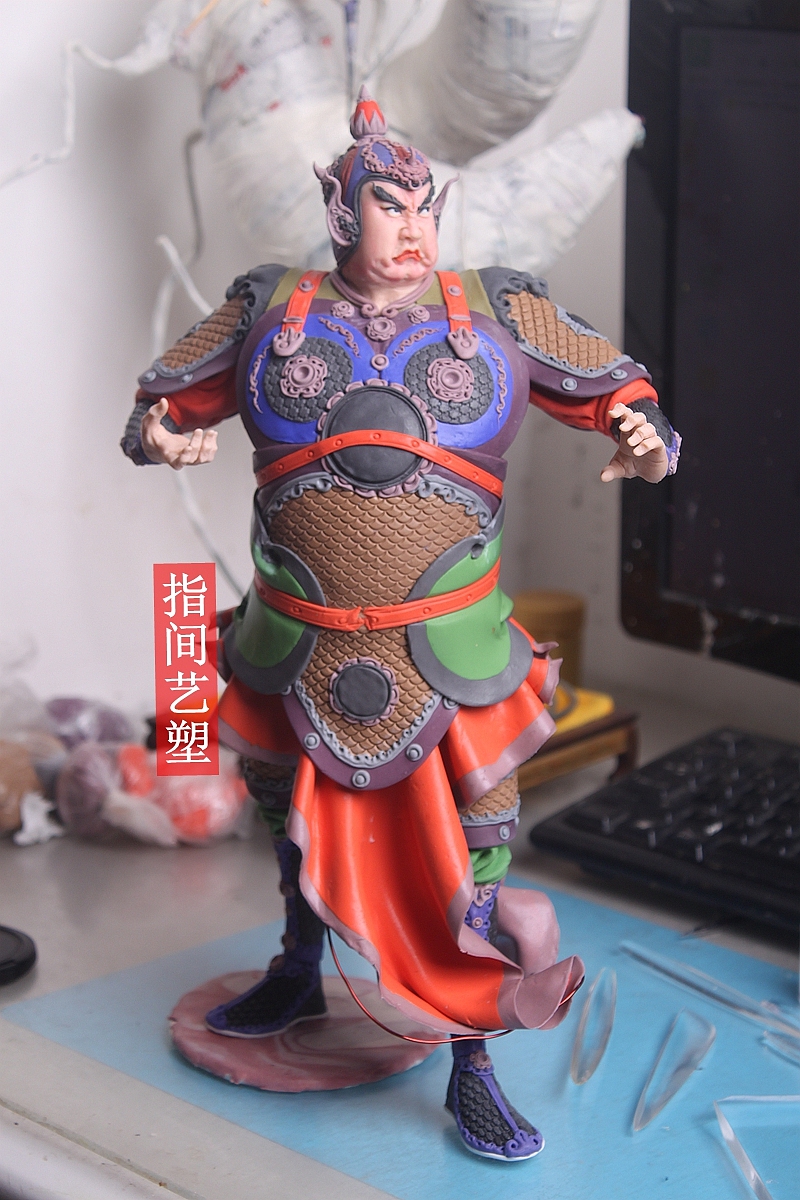 贺加贵面塑软陶(韦陀菩萨 )(图ZNzY4MDQwMTY=) - 手办/模玩 - 站酷设计师贺加贵3D翻糖原创素材 - 站酷ZCOOL