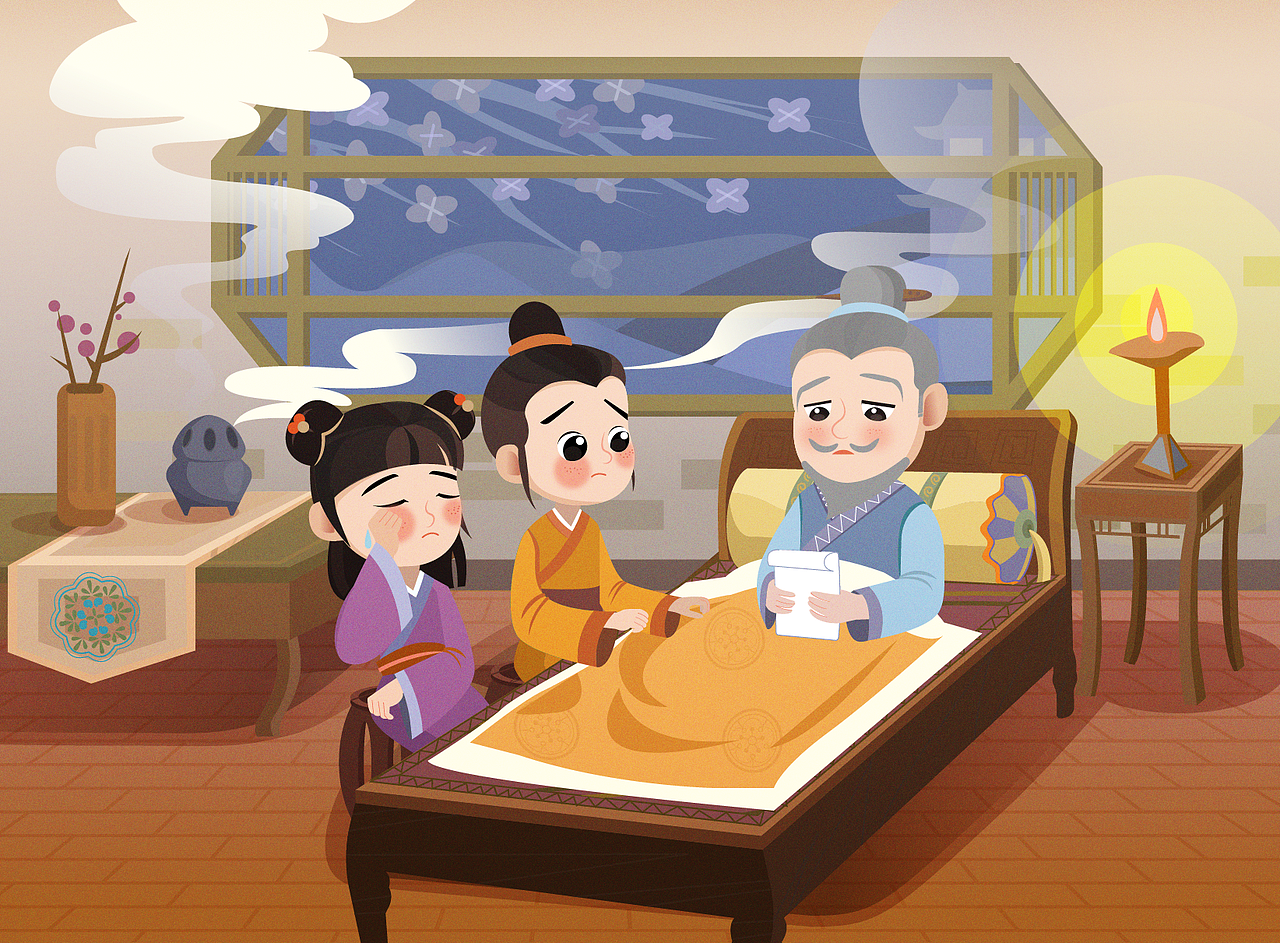 古风儿童插画
