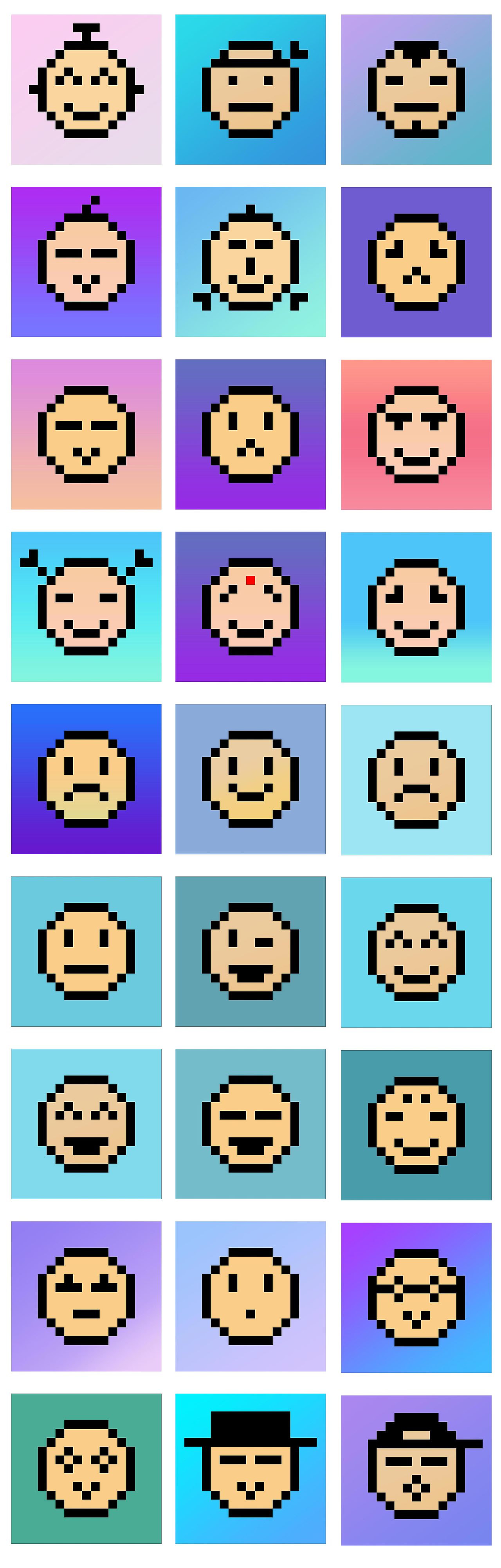 nft画这么火,老夫就来点最简单的像素表情包吧