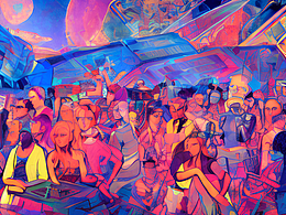 #站酷梦笔#活动主画面，未来感，波普风，五周年，新生