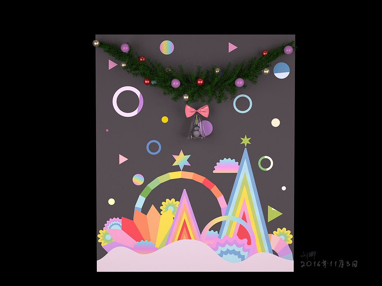 五彩缤纷的圣诞（图ZMTM1NDgxMzU2） - 其他空间 - 站酷设计师小青檬不吃辣原创素材 - 站酷ZCOOL