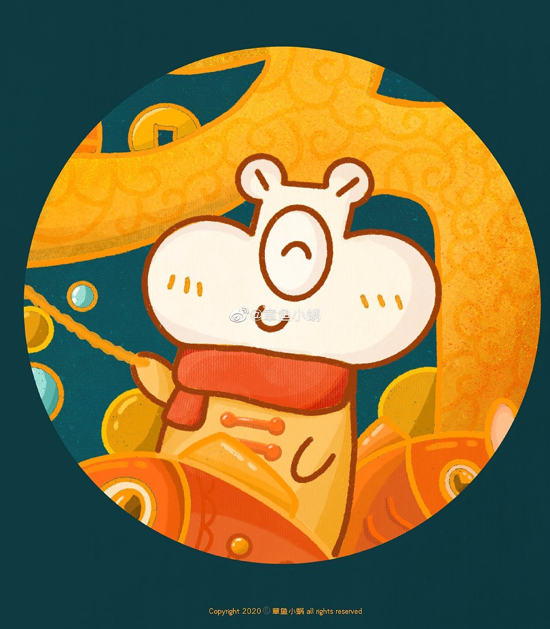独眼仓鼠阿芝的新年贺图--年年有余
