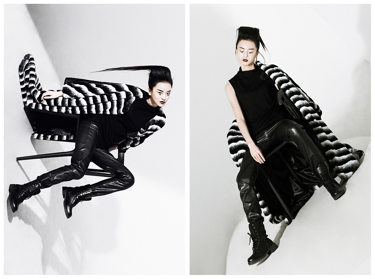 黑白皮草服装设计