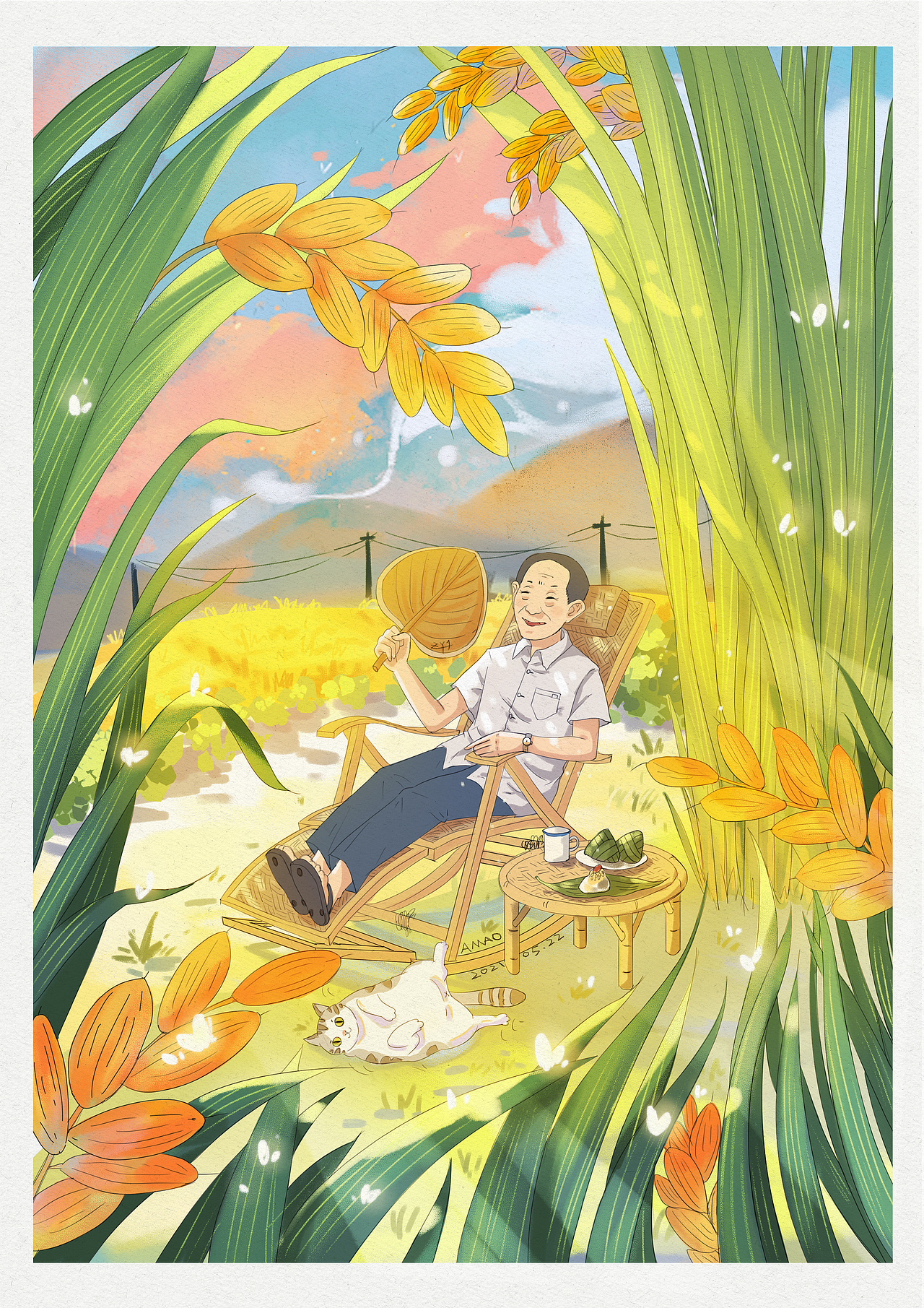 《禾下乘凉梦》（图ZMjU2MDU1MjYw） - 创作习作 - 站酷设计师阿猫amao原创素材 - 站酷ZCOOL