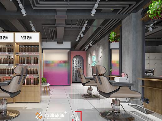 理发店装修设计_艺剪沙龙连锁机构装修效果图