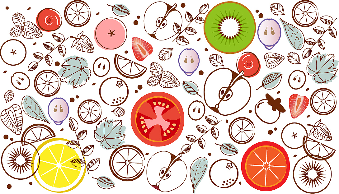 水果图案图形插画风格