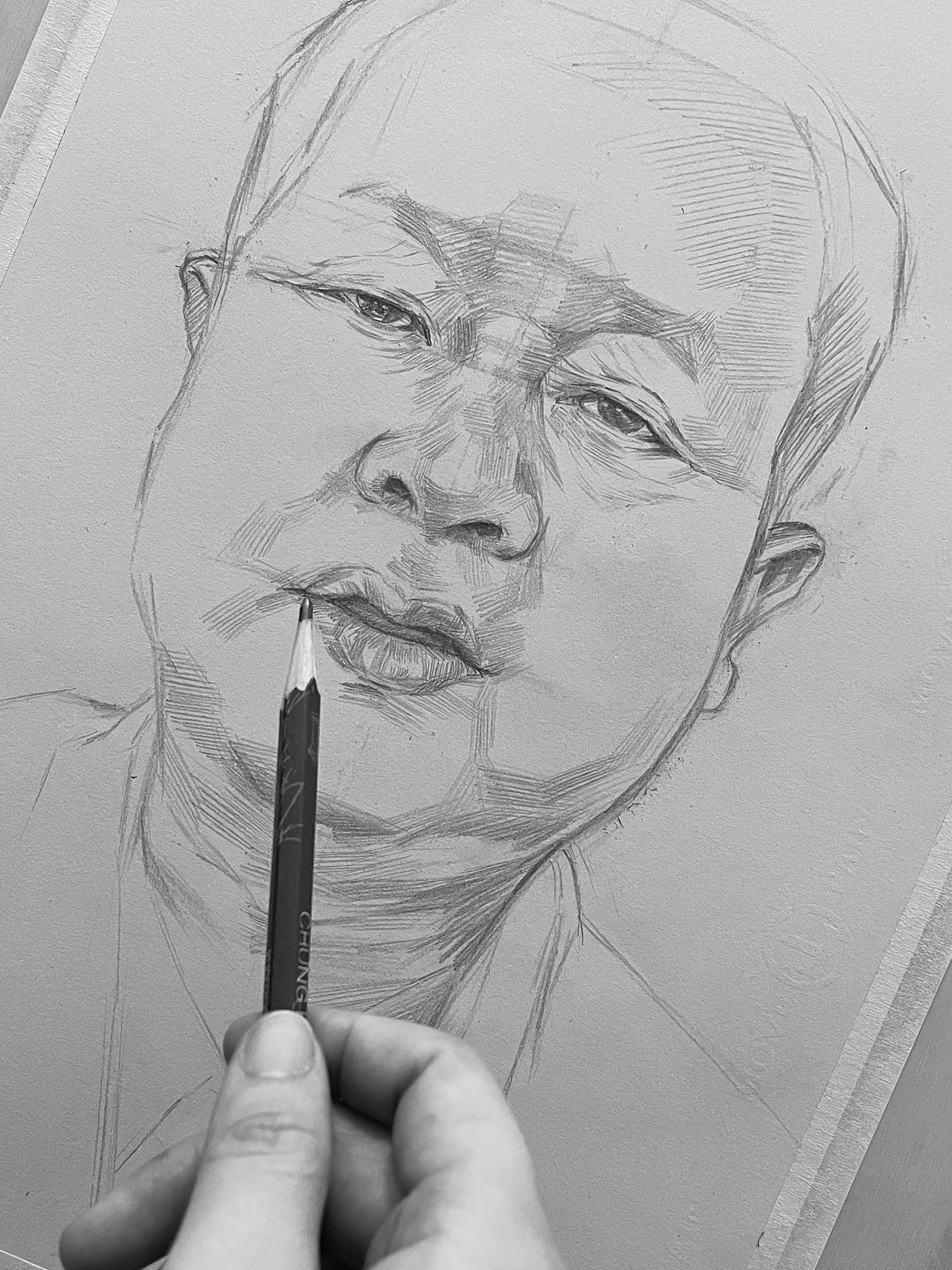 素描《老爸》少野手绘