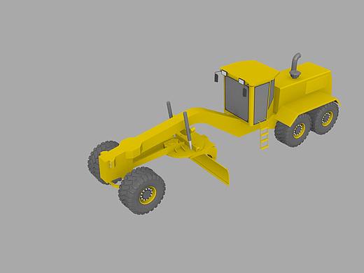 平地机三维模型工程车