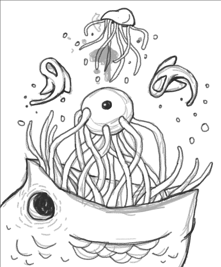 练习插画/寄生于鱼