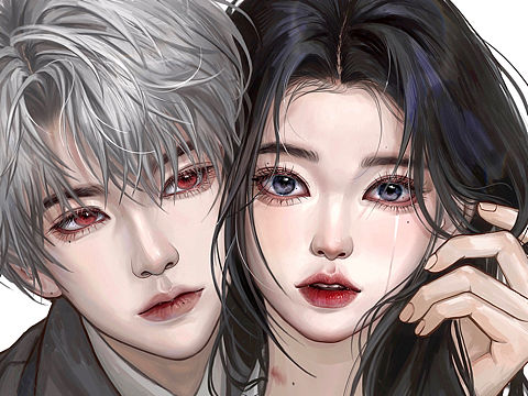 be文学-双人原创插画