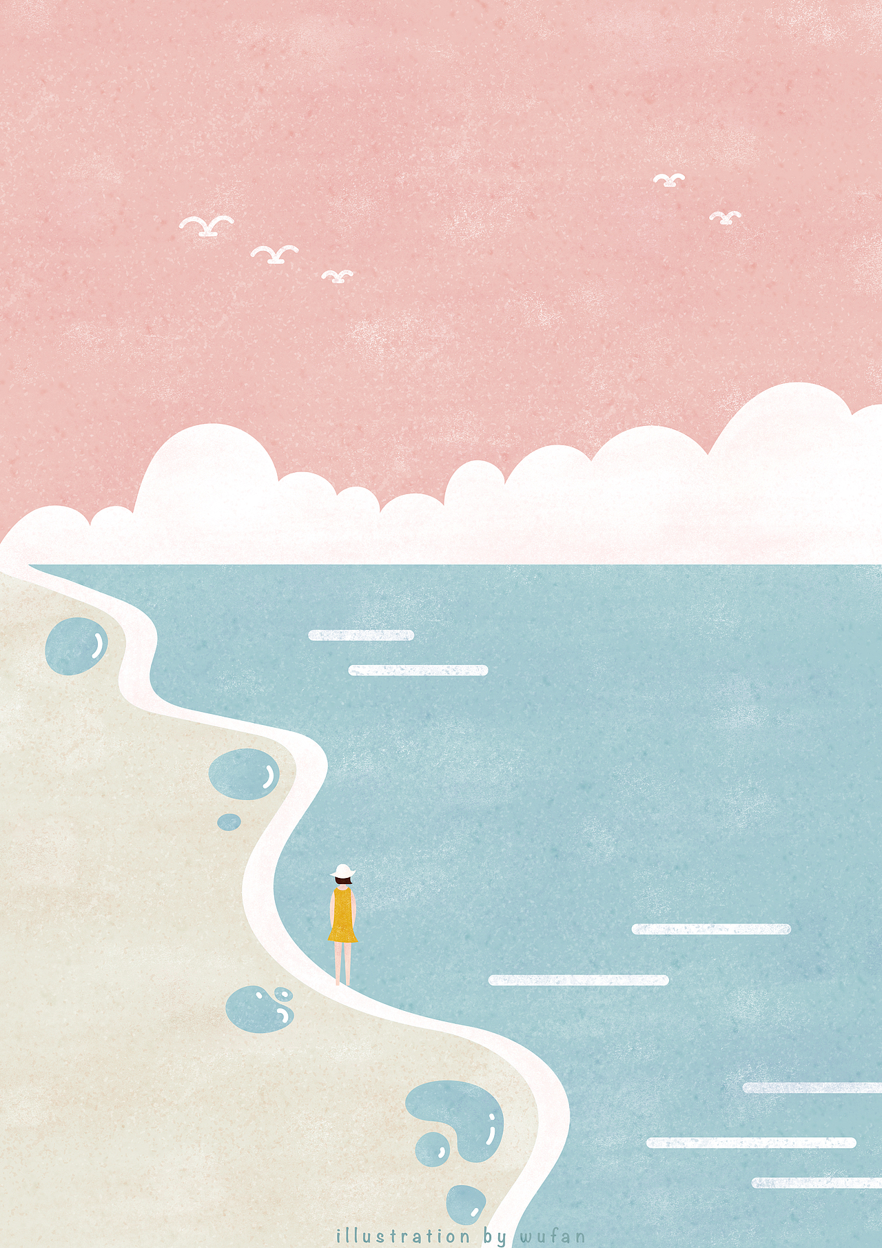 极简风景|插画|商业插画|散步猫_原创作品-站酷zcool