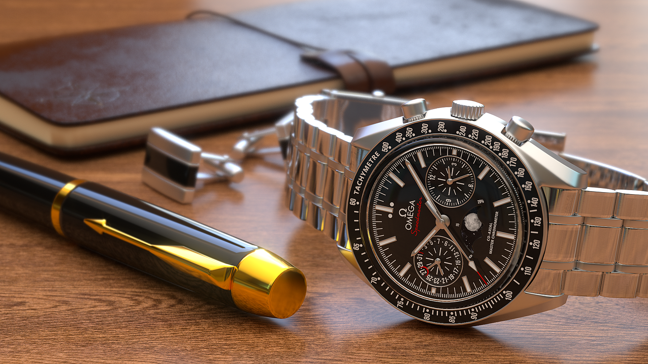 手表钢笔和笔记