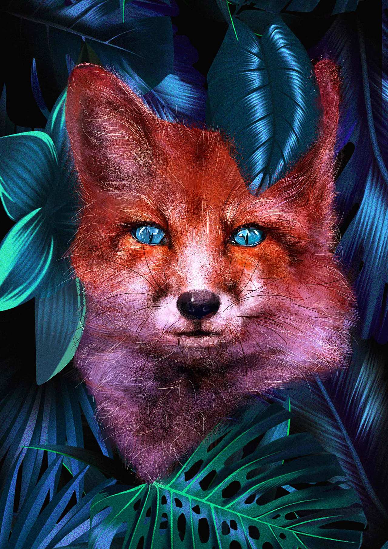 写实厚涂狐狸插画