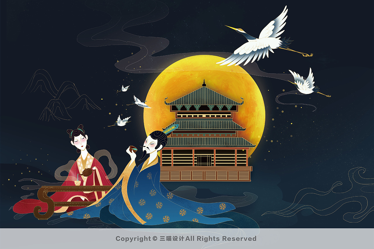 现代国潮风礼盒茶手绘包装设计｜三喵设计（图ZMjUxNDM3NjA4） - 包装 - 站酷设计师三喵设计原创素材 - 站酷ZCOOL