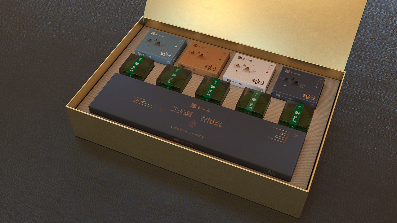 端午节粽子香囊绿豆糕礼盒包装（图ZMjIxOTkxMzI4） - 包装 - 站酷设计师是洞都喜欢原创素材 - 站酷ZCOOL