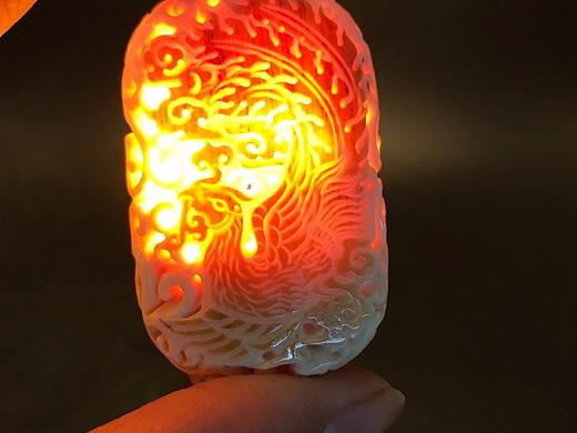 猛犸牙香囊镂空皮雕凤凰香囊