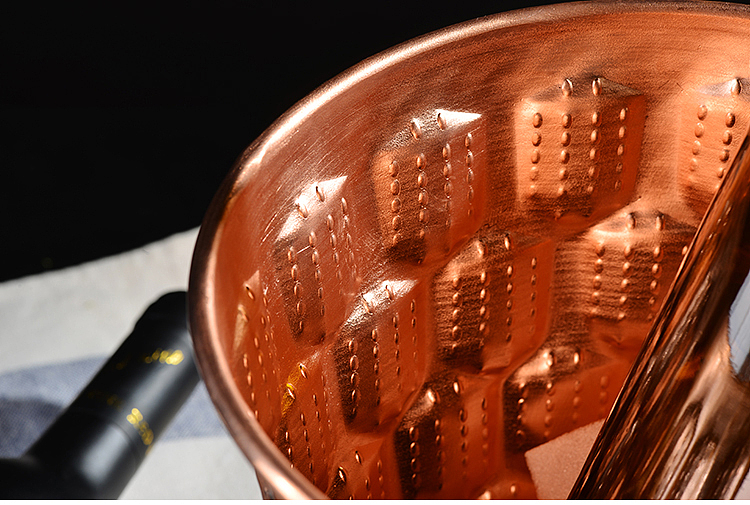 一铜家居 锤纹红铜冰桶香槟桶 copper ice-bucket
