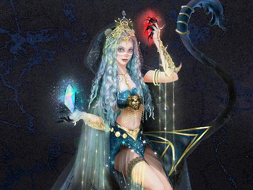 厚涂CG人设黑豹女巫