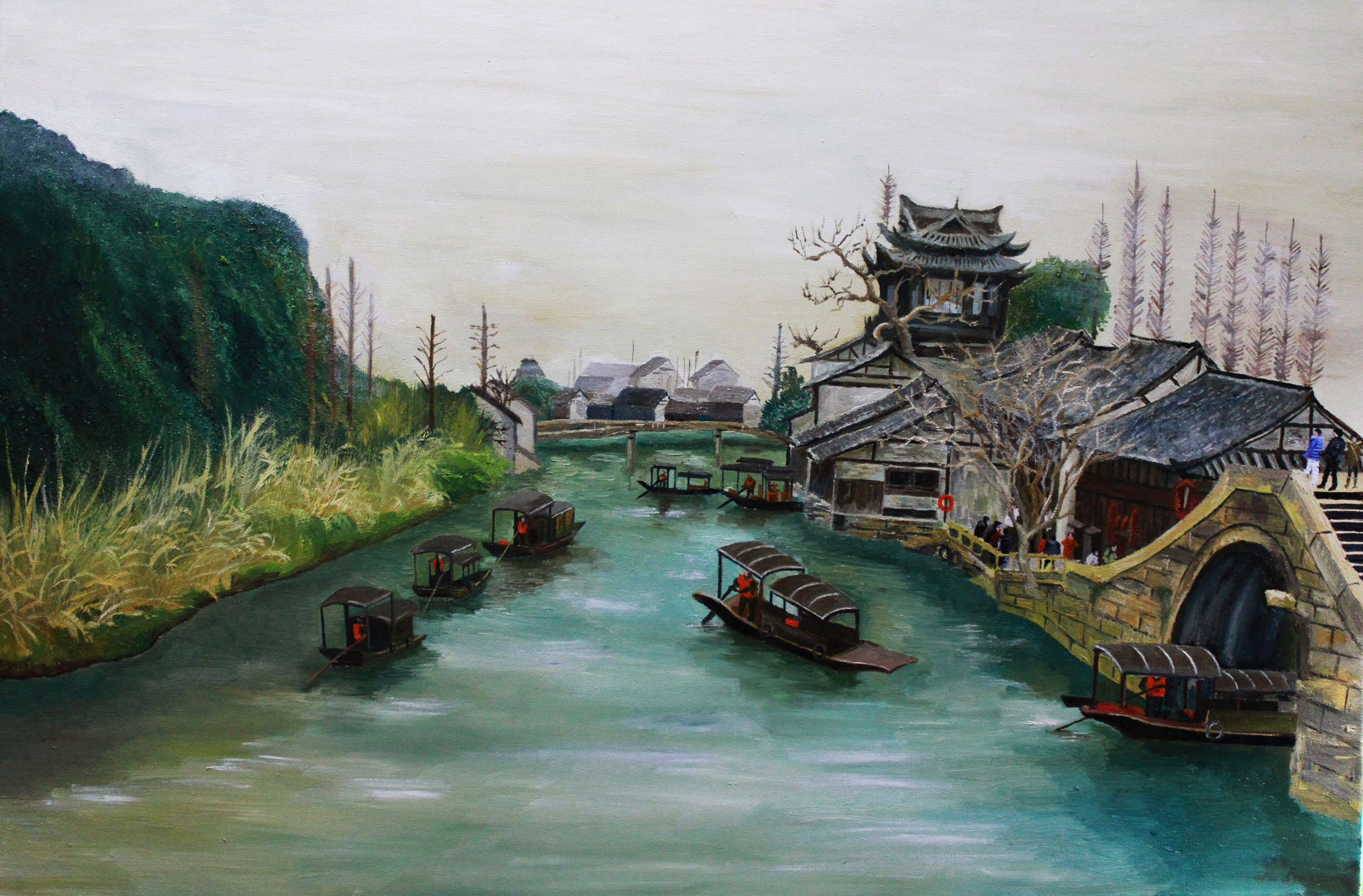 江南情——乌镇|纯艺术|油画|mengmianchaoren - 原创作品 - 站酷