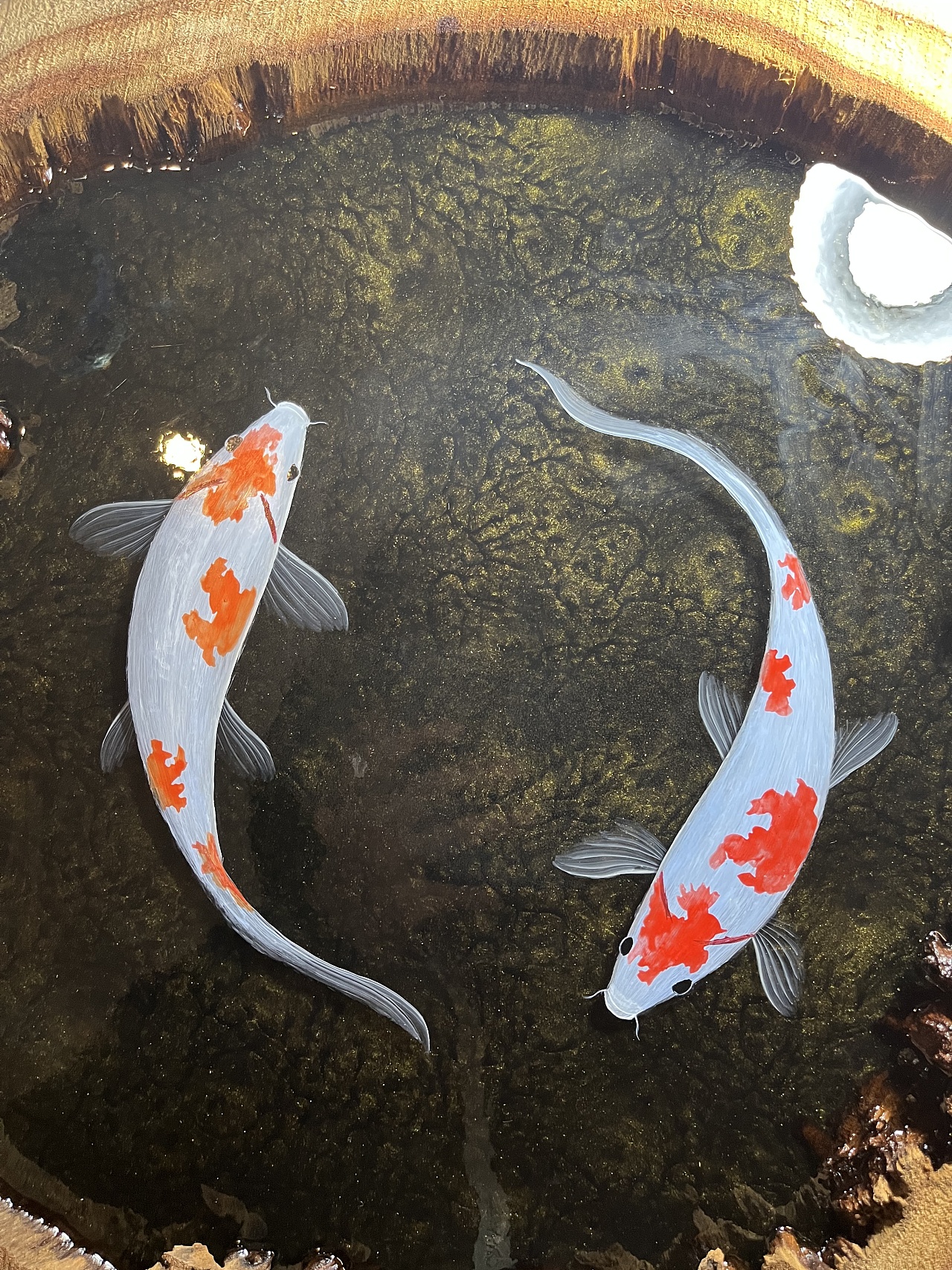 树脂画工艺品(锦鲤跃然)|手工艺|其他手工艺|哩哩啦啦榴莲 - 原创作品