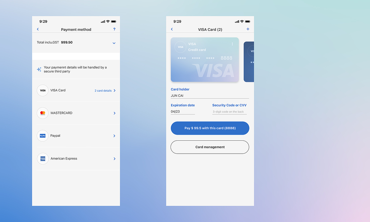 信用卡支付页面设计练习