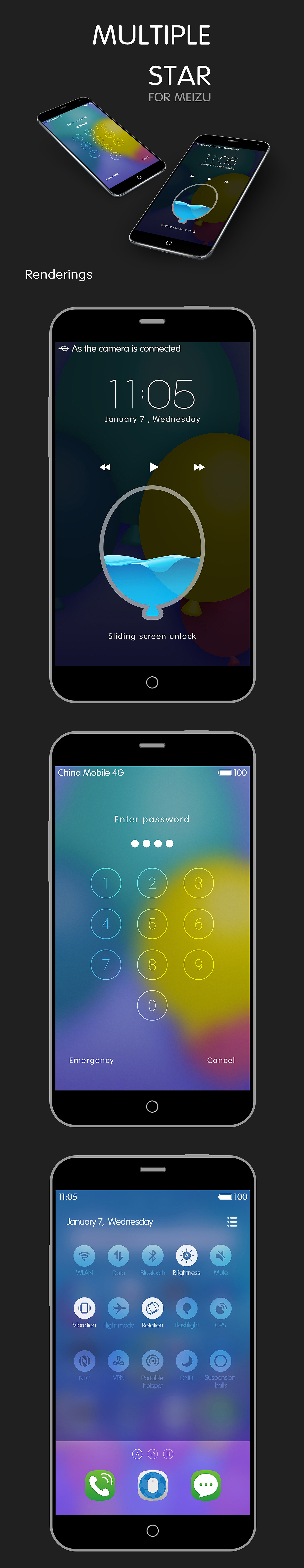 MULTIPLE STAR FOR MEIZU（图ZMjk2ODQzNzI=） - 主题/皮肤 - 站酷设计师Tony贼冢虎原创素材 - 站酷ZCOOL