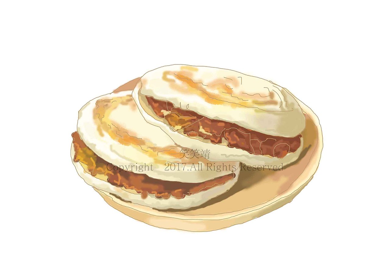 陕西巨好吃的美食/插画