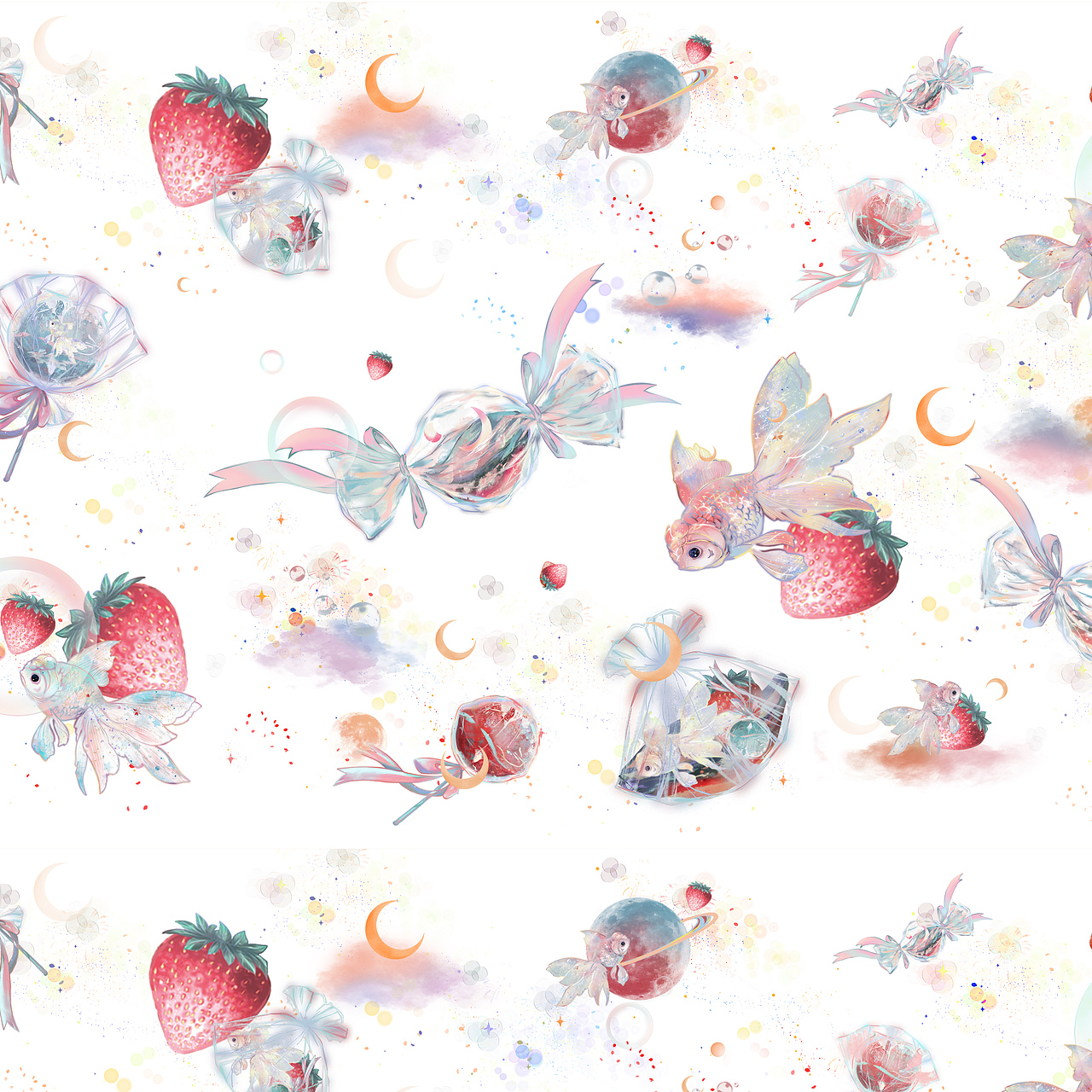 星月金鱼糖（图ZMjExNzAzMzMy） - 商业插画 - 站酷设计师纸纸酱原创素材 - 站酷ZCOOL