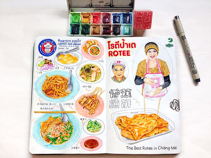 【This is Thailand】泰国手绘游记插画(图ZNDg3NDcwNjA=) - 商业插画 - 站酷设计师阗真原创素材 - 站酷ZCOOL