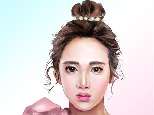 韩国美女临摹图