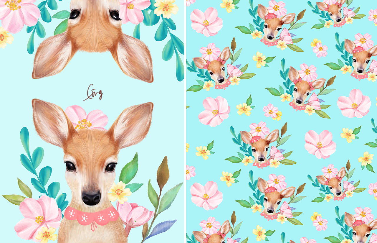 動(dòng)物花園圖案設(shè)計(jì)（圖ZMzc2NzU2Mjg=） - 圖案 - 站酷設(shè)計(jì)師6Gring關(guān)關(guān)原創(chuàng)素材 - 站酷ZCOOL